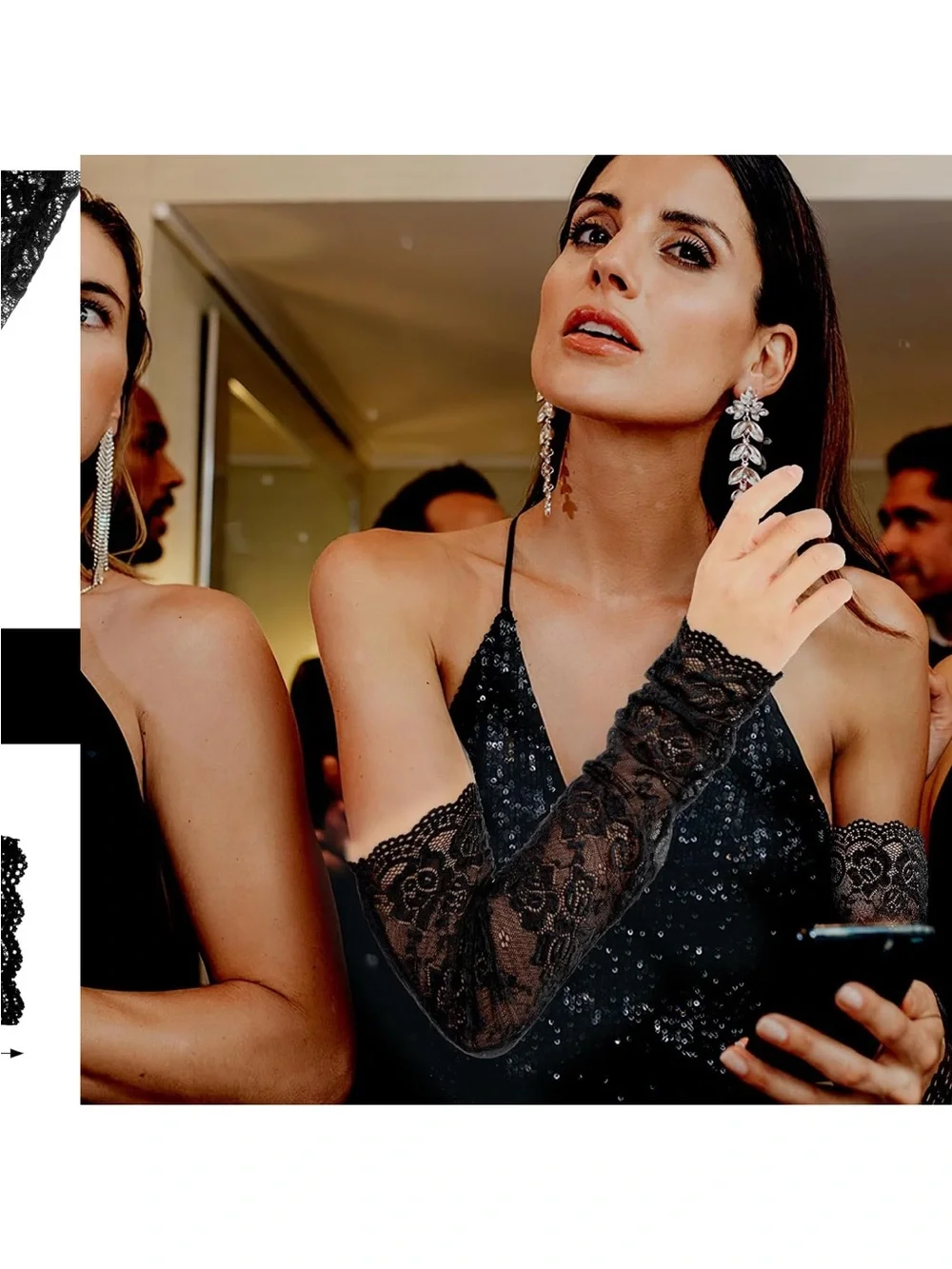 Fingerless Lace Gloves Elbow Length Arm Sleeves for Wedding Tea Party Opera
